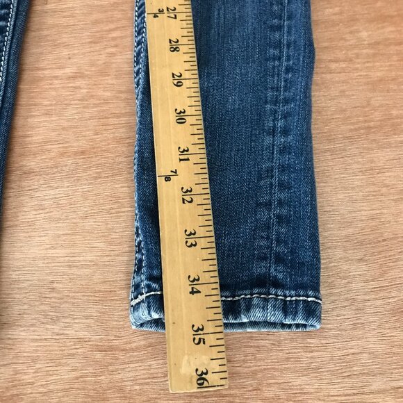 Miss Me Signature Skinny Jeans Women 25 Blue Mid Gothic Cross Sequins Rhinestone - Picture 7 of 15